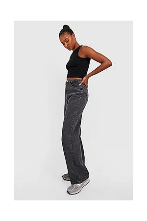 Boohoo Tall High Rise Acid Wash Wide Leg Jeans