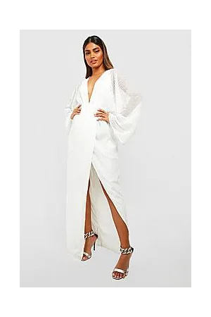 Boohoo Premium Sequin Plunge Split Maxi Party Dress