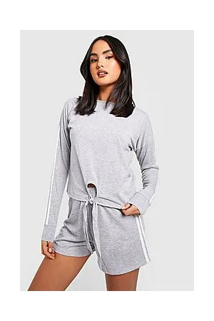 Boohoo Double Side Stripe Jersey Lounge Short Set