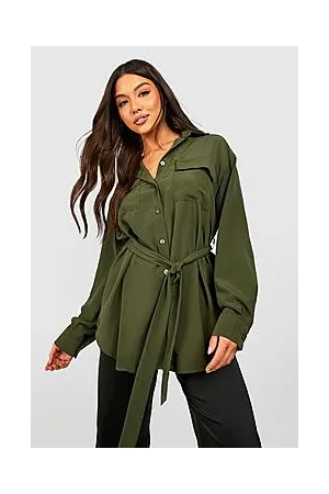 Boohoo Utility Pocket Belted Shirt