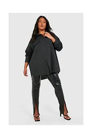 Boohoo Plus Woven Stripe Oversized Shirt