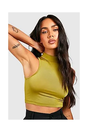Boohoo Recycled High Neck Slinky Crop Top