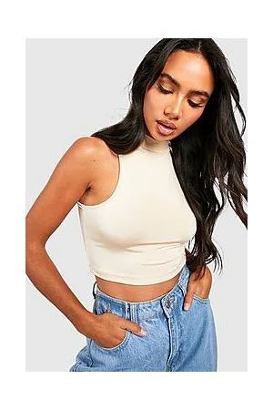 Boohoo Recycled High Neck Slinky Crop Top