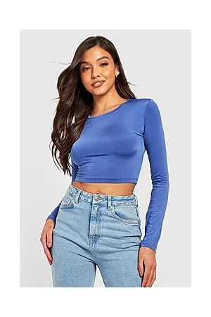 Boohoo Recycled Crew Neck Long Sleeve Crop Top