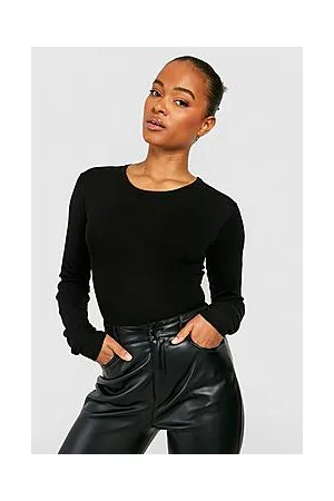Boohoo Tall Rib Knitted Crew Neck Bodysuit