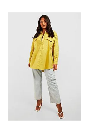 Boohoo Plus Poplin Utility Oversized Shirt
