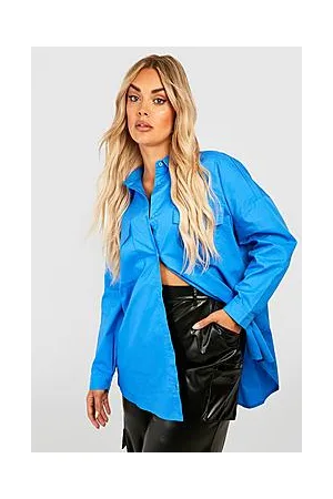 Boohoo Plus Poplin Utility Oversized Shirt
