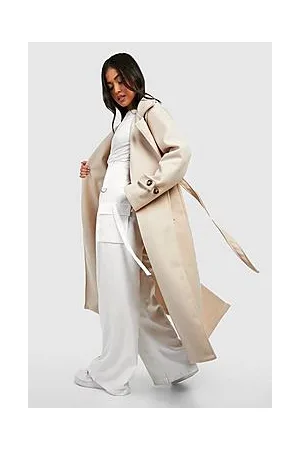 Boohoo Petite Belted Wool Look Trench