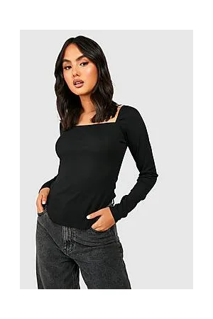 Boohoo Square Neck Corset Hem Top