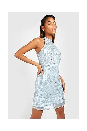 Boohoo Boutique Hand Beaded Halterneck Mini Dress 1