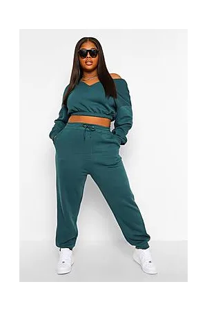Boohoo Plus V Neck Sweat Tracksuit