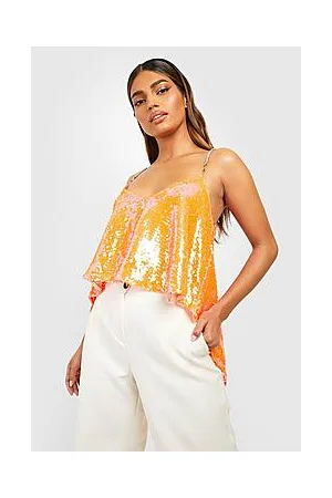Boohoo Diamante Strap Sequin Swing Cami