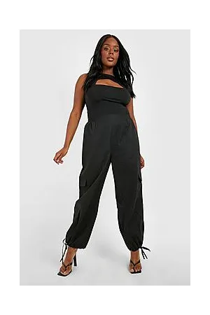 Boohoo Plus Tie Ankle Cargo Trousers
