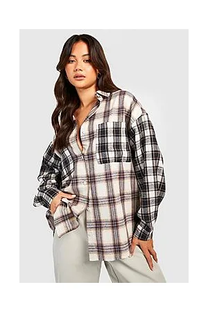 Boohoo Oversized Mixed Check Shirt
