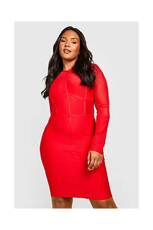 Boohoo Plus Bandage Panelled Mini Dress