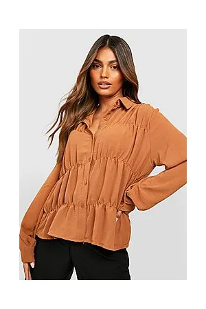 Boohoo Hammered Ruched Front Shirt