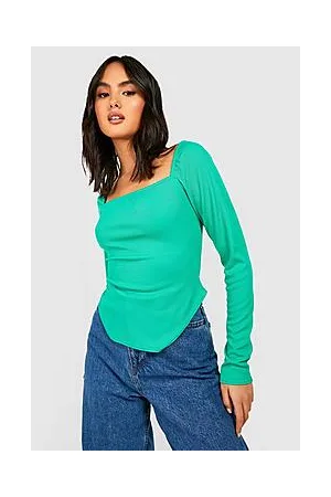 Boohoo Square Neck Corset Hem Top