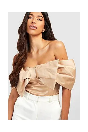 Boohoo Tall Satin Bow Bodysuit