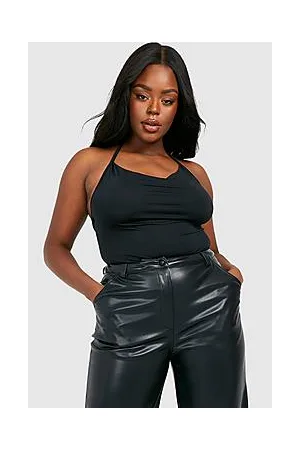 Boohoo Plus Slinky Cowl Neck Bodysuit