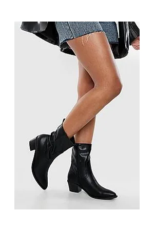 Boohoo Western Cowboy Stitch Detail Ankle Boots