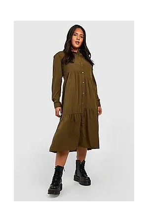 Boohoo Plus Midi Shirt Dress