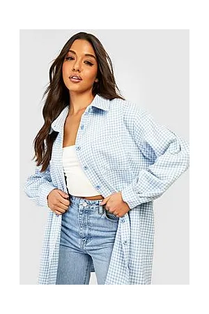 Boohoo Oversized Dogtooth Shirt