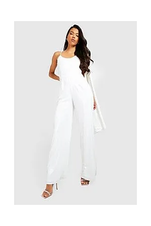 Boohoo Tall Sequin Drape Jumpsuit