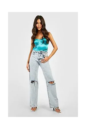 Boohoo Satin Strapless Corset Top