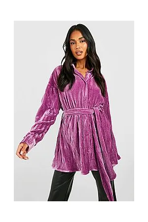 Boohoo Textured Velvet Oversized Shirt