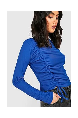 Boohoo Ruched Detail Long Sleeve Crop