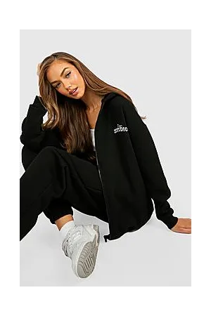 Boohoo Dsgn Studio Oversized Zip Through Hoodie