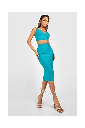 Boohoo Premium Bandage Midi Skirt
