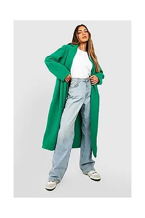 Boohoo Wool Look Textured Side Tie Oversized Coat