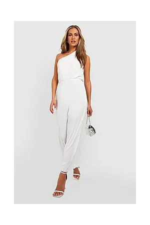 Boohoo Plisse One Shoulder Jumpsuit