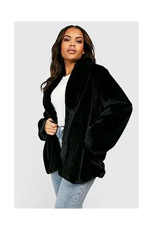 Boohoo Plus Faux Fur Button Coat