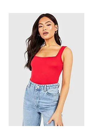Boohoo Square Neck Wide Strap Bodysuit