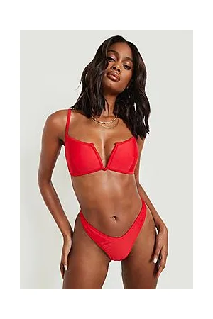 Boohoo V Bar Strappy Bikini Top