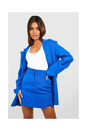 Boohoo Split Front Tailored Mini Skirt