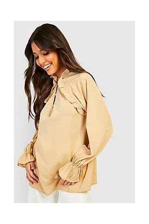 Boohoo Woven Collared Flare Sleeve Blouse