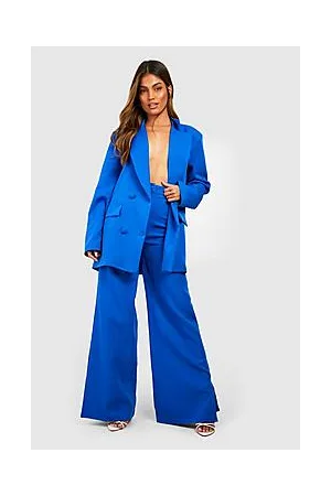 Boohoo Split Front Tailored Wide Leg Trousers