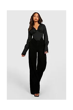 Boohoo Cord High Waisted Wide Leg Jeans