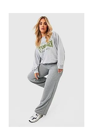 Boohoo Plus Loopback Wide Leg Jogger