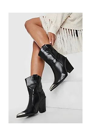 Boohoo Metal Toe Cap Cowboy Western Boots