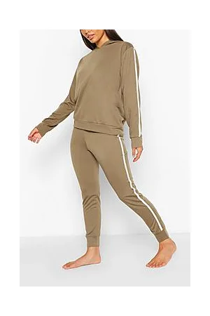 Boohoo Side Stripe Hoodie And Jogger Loungewear Set