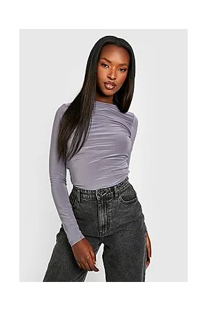 Boohoo Double Layer Crew Neck Long Sleeve Top