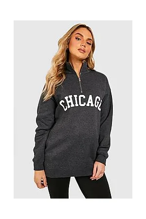 Boohoo Maternity Chicago Half Zip Sweatshirt
