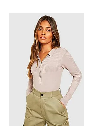Boohoo Half Zip Up Knitted Bodysuit