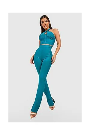 Boohoo Premium Bandage Skinny Split Hem Trousers