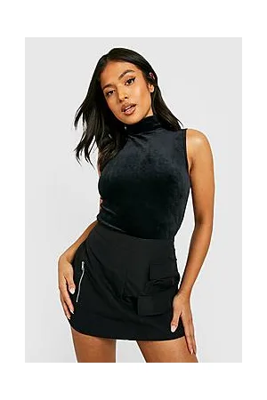 Boohoo Petite Velvet Rib Bodysuit