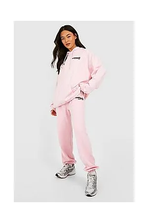 Boohoo Wardrobe Essentials Slogan Hooded Tracksuit